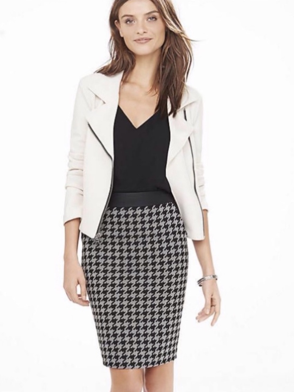 LAUNDRY by Shelli Segal Houndstooth Pencil Skirt